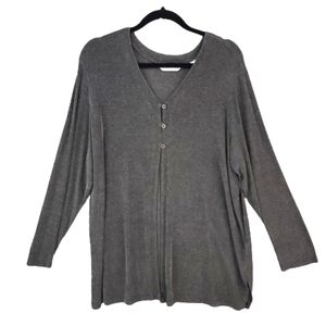 Preston & York Women's XL Slinky Knit Cardigan Grey